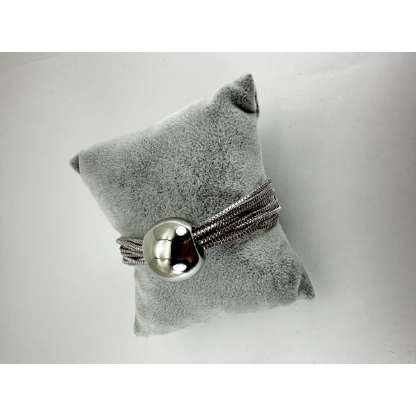 Gümüş Halkalı Top Bileklik